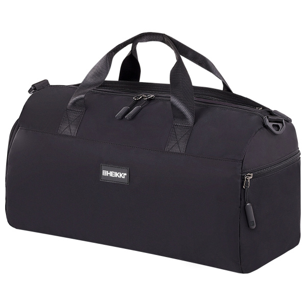 Сумка спортивная HEIKKI MOVE PLUS (ХЕЙКИ) с отделением для обуви и мокрых вещей, черная, 21x45x20 см