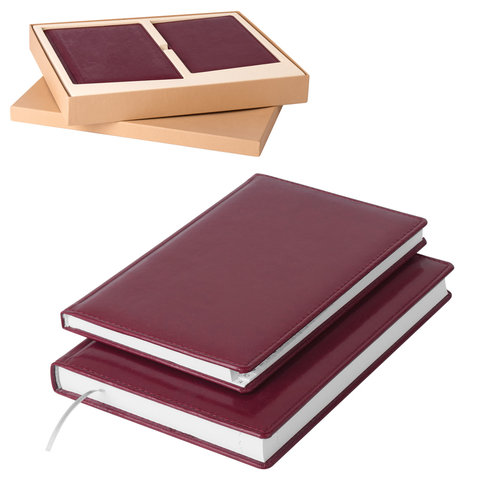 Набор GALANT "Стандарт" (ИТАЛИЯ-РОССИЯ) (ежедневник А5, тел.книга А5, ручка) бордо, 124041