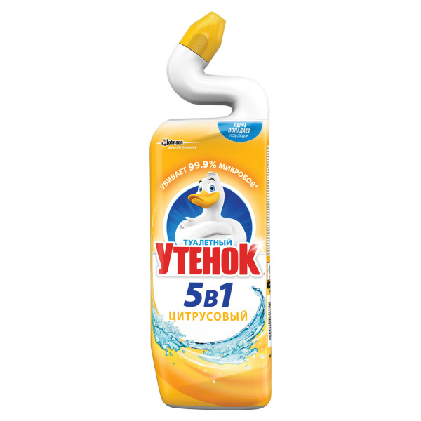 Средство для уборки туалета 900мл ТУАЛЕТНЫЙ УТЕНОК "Цитрусовый", ш/к70781