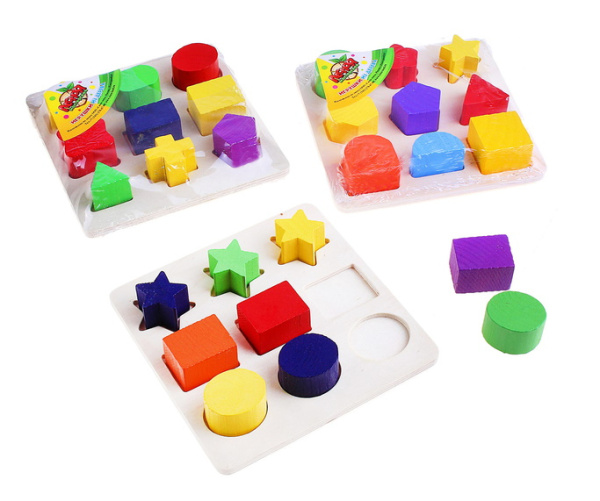 Головоломка «Изучаем цвета и фигуры», 9 объёмных фигур, МИКС