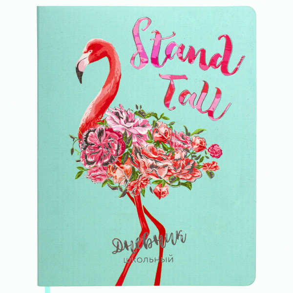 Дневник 1-4 класс 48л, обложка кожзам (гибкая), печать, фольга, ЮНЛАНДИЯ, ФЛАМИНГО, 105932