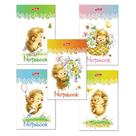 Блокнот А7, 65*110мм, 48л., "Хатбер", склейка, Забавные ежики, 48Б7B1к(B117286)