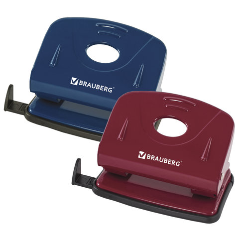 Дырокол BRAUBERG "Hessen" металлический средний, на 20 листов, ассорти (синий /бордо), 222551 Дырокол BRAUBERG "Hessen" металлический средний, на 20 листов, ассорти (синий /бордо), 222551