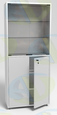 Шкаф металлический двухсекционный двухдверный. Размеры: 800*400*1750мм