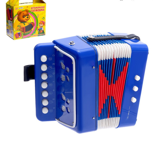 Музыкальная игрушка «Гармонь», цвет синий Музыкальная игрушка «Гармонь», цвет синий