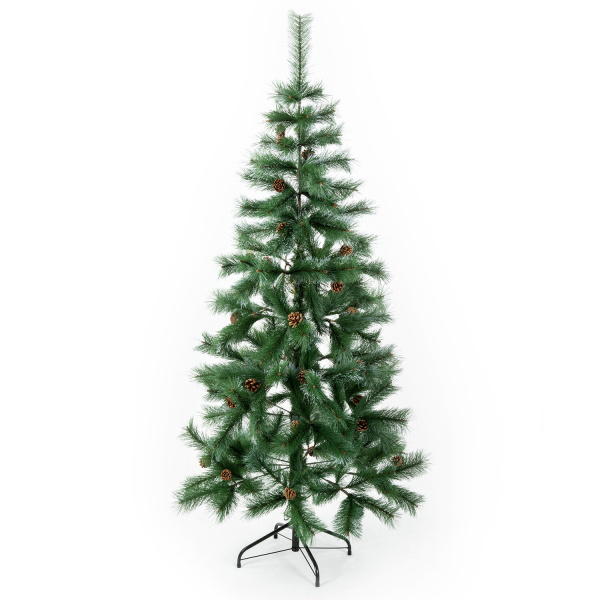 Ель новогодняя искусственная "Velvet Pinewood" 180 см, с инеем и шишками, ПВХ, ЗОЛОТАЯ СКАЗКА, 59170