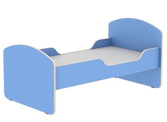 Кровать детская с бортиками Размеры: 1232x680x600мм. Цвет: синий, М714.1