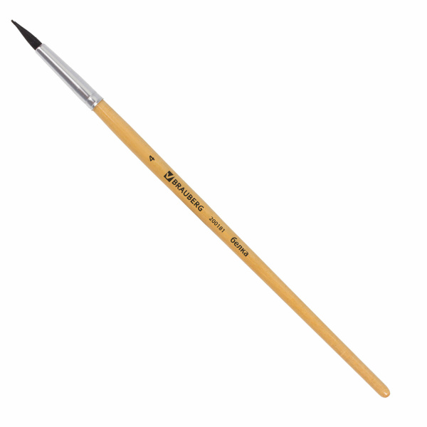 Кисть BRAUBERG белка, круглая, №4, 200181