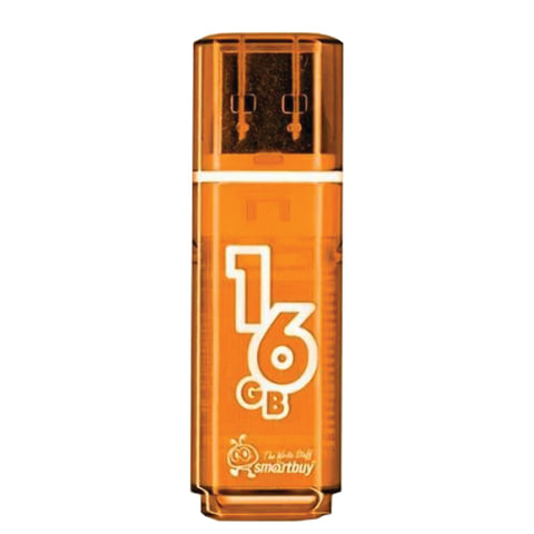 Флэш-диск 16 GB, SMARTBUY Glossy, USB 2.0, оранжевый, SB16GBGS-Or 