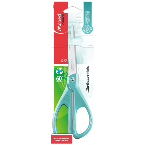 Ножницы MAPED Essentials Color, 210 мм, бирюзовые, эргономичные ручки, 468111 Ножницы MAPED Essentials Color, 210 мм, бирюзовые, эргономичные ручки, 468111
