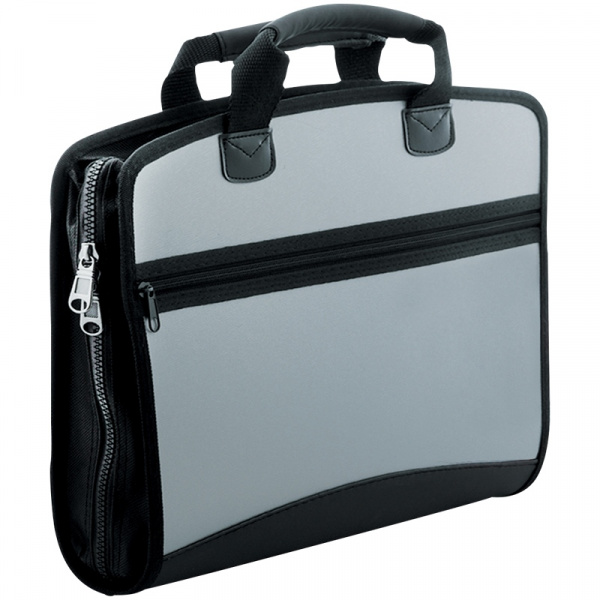 Папка-портфель  4 отделения Berlingo "Silver", A4, 380*280*50мм, 700мкм, серый металлик ADb_04028