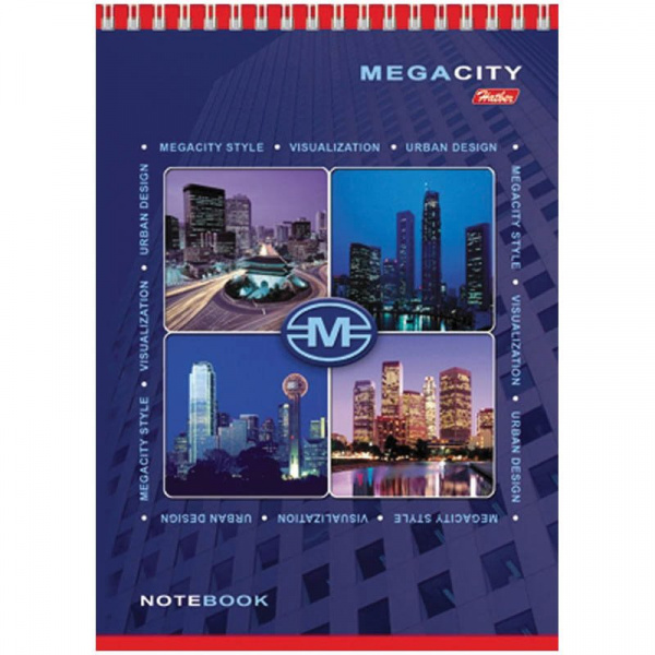 Блокнот А5 80л. на гребне Hatber "Megaсity"
