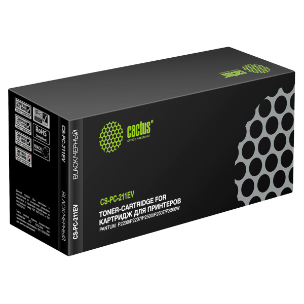 Картридж лазерный CACTUS (CS-PC-211EV) для Pantum P2200/P2207/P2500W/M6500/M6550, ресурс 1600 стр.