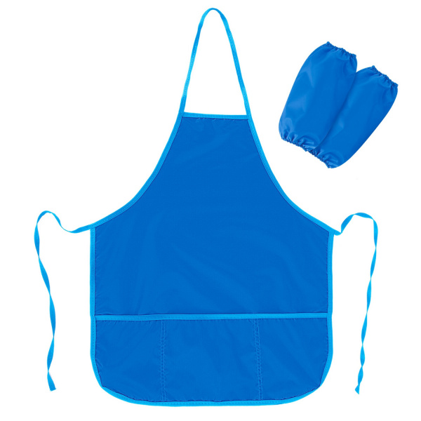 Фартук с нарукавниками для уроков труда ПИФАГОР, увеличенный размер, 45*60 см, синий, 228363