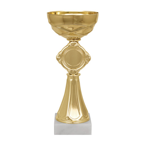 Кубок металлический "Санчо" (80х80х200 мм), основание мрамор, "золото"
