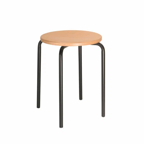 Табурет, ЛДСП, кант ПВХ, круглая труба, серый м/к, сиденье клен 300х300х460