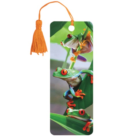 Закладка д/книг с линейкой 3D BRAUBERG, объемная, "Лягушата", декор. шнурок-завязка, 125767