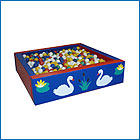 Сухой бассейн  квадратный «Лебеди» 200*200*50, ширина стенок 15см