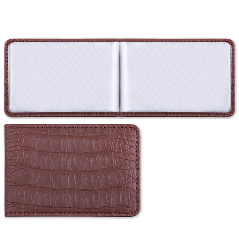 Визитница однорядная BRAUBERG "Cayman", под крокодиловую кожу, на 20 визиток, коричневая, 232068