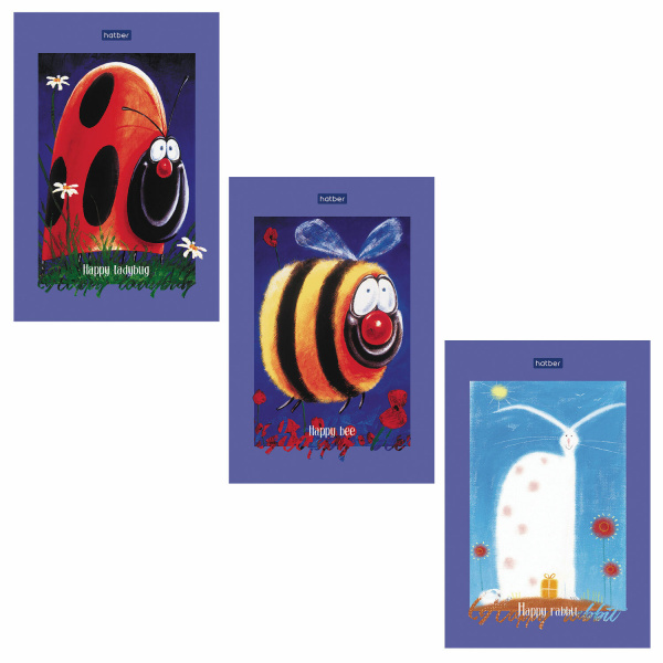 Блокнот МАЛЫЙ ФОРМАТ (98х147 мм) А6, 40 л., склейка, ламинированная бумага, HATBER "Premium", "Anima