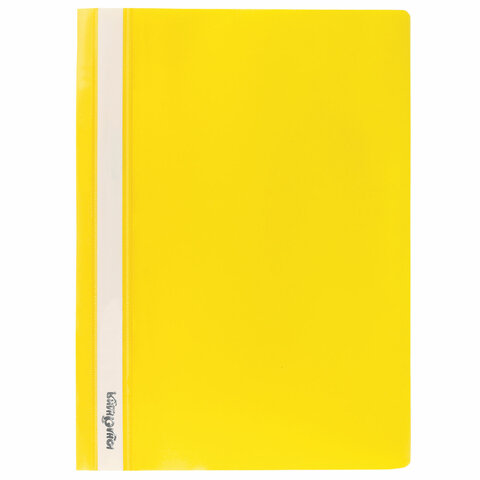 Папка-скоросшиватель пластик. с перфорацией ЮНЛАНДИЯ, А4, 130/180 мкм, желтый