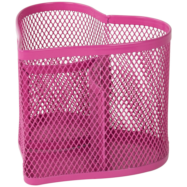 Подставка-органайзер BRAUBERG "Germanium" металлическая, в виде сердца, 3 секции, розовая, 231983