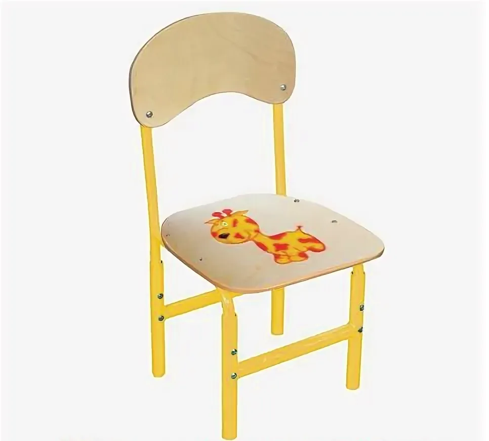 Стул детский рег. "Яшка" с рисунком 1-3 гр. высота 22 - 34 см. каркас желтый
