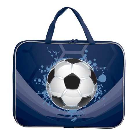 Папка-сумка BRAUBERG PREMIUM, A4, на молнии с ручками, ткань, мальч., Мяч, 33*26 см, 225499