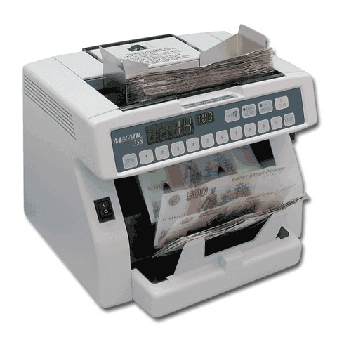 Счетчик банкнот MAGNER-35S, 1300 банкнот/мин., 7 уровней плотности, фасовка 
