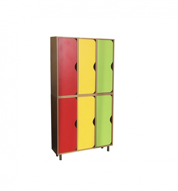 Шкаф двухъярусный 6-ти секционный, ЛДСП, 856*280*1700 мм
