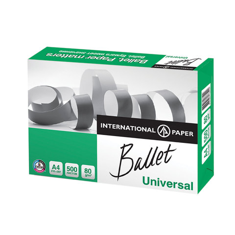 Бумага А4 BALLET UNIVERSAL 80г/м, 500 л., ColorLok, класс "С+", Светогорск, белизна 96%, 146% (CIE)