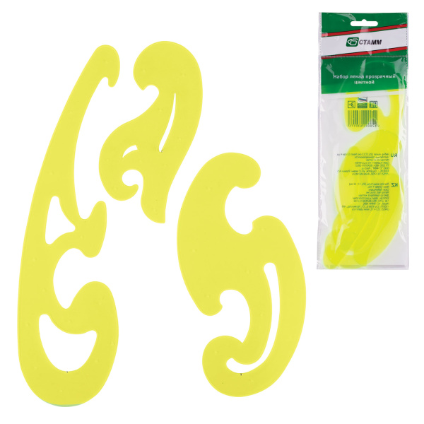 Лекало СТАММ "Neon Cristal" , НАБОР 3 шт. 25см, 17см ,12см, ассорти, европодвес, ЛК02