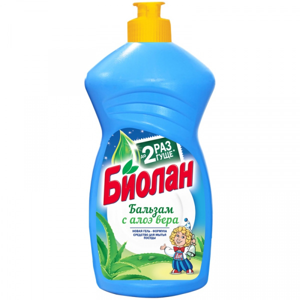 Средство для мытья посуды Биолан 450мл "Бальзам Алоэ вера" 