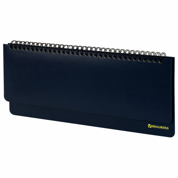 Планинг недатированный (305x140 мм) BRAUBERG "Select", балакрон, 60 л., темно-синий