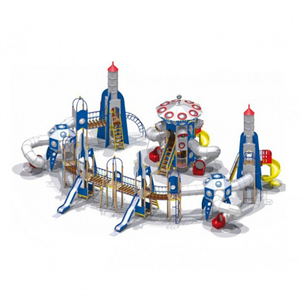 Детский игровой комплекс (6-12 лет) 20800х15500 мм, Н= 7360 мм, Н площадок = 650 мм, 2050 мм