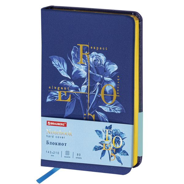 Блокнот А5 143x210 BRAUBERG VISTA Rose, под кожу, твердый, срез фольга 80л, 112080
