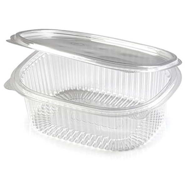 Одноразовый контейнер овальный 500 мл, С КРЫШКОЙ, ЮП-РКС, КОМПЛЕКТ 300 шт., прозрачный, ПЭТ, ЮПЛАСТ,