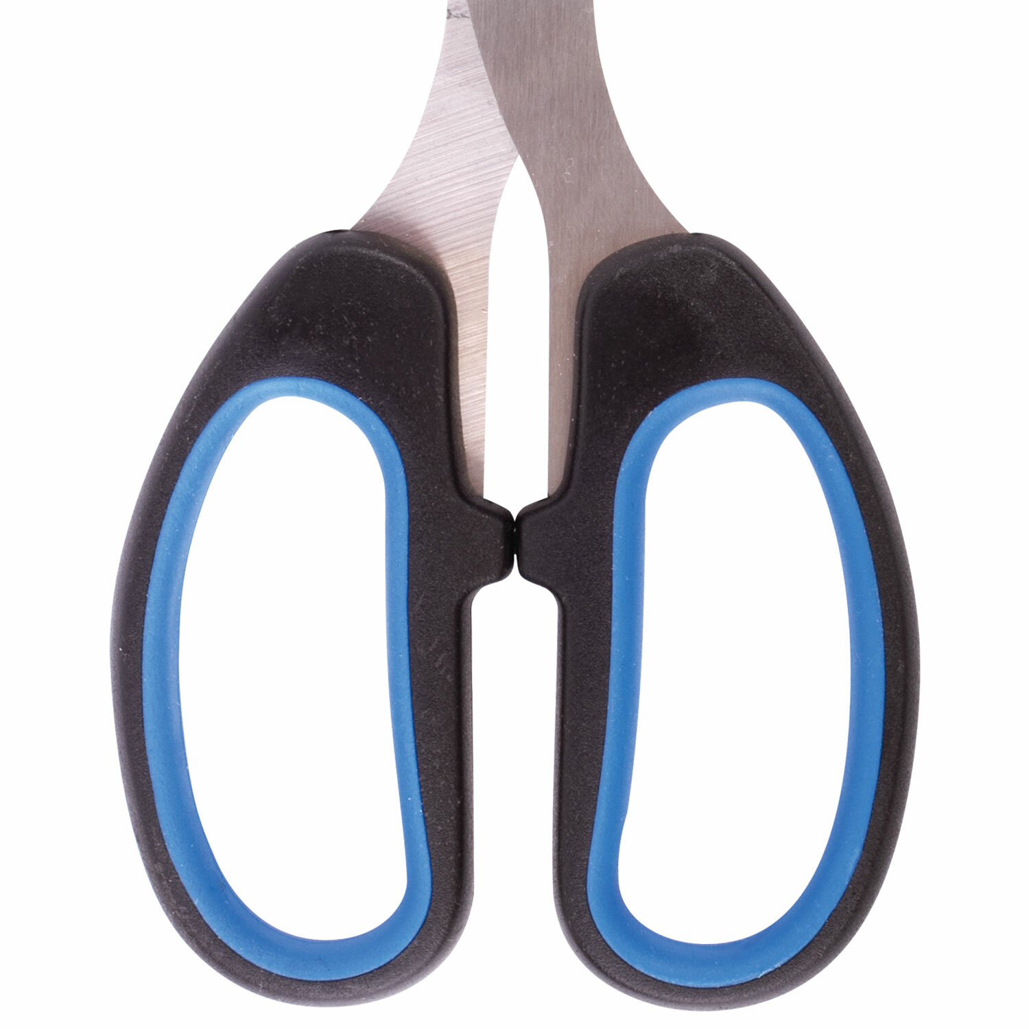 Ножницы BRAUBERG "Classic+", 205 мм, классической формы, резиновые вставки, черно-синие, 236449