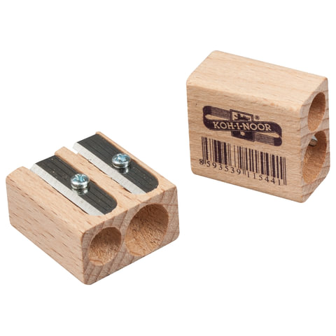 Точилка KOH-I-NOOR, деревянная клиновидная, 2 отверстия, 90950Z