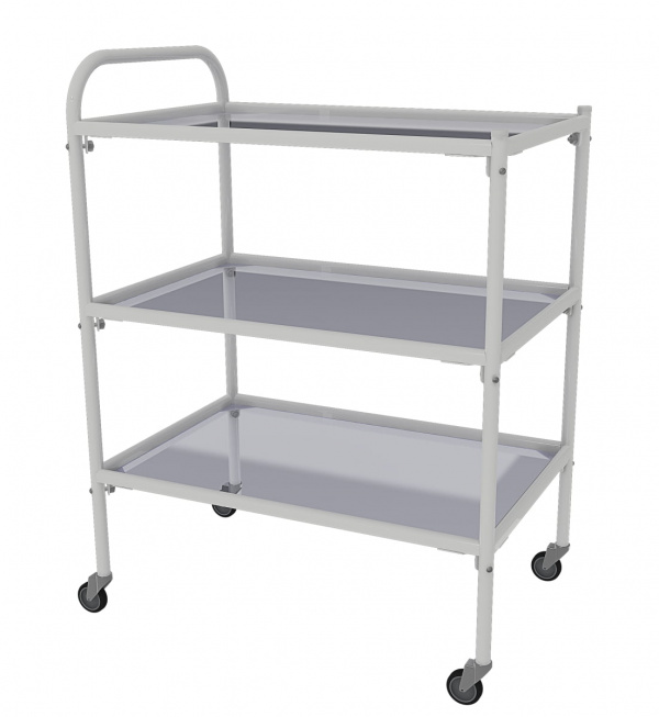 Столик процедурный СПп-02 МСК-502-01М 3 полки: стекло. Размеры: 640*420*860мм