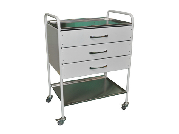 Столик манипуляционный Ратон-МедТех СИ-04 2 полки: нержавеющая сталь 3 ящика. Размеры: 640*450*880мм