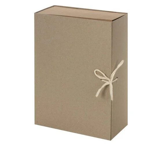 Короб архивный, 320*220 мм, картон с бумвиниловым покрытием, на двух завязках, цвет синий, Имидж