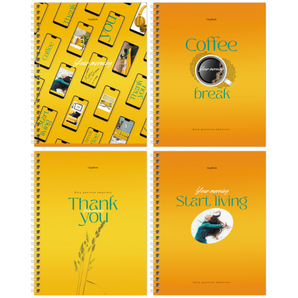 Тетрадь 48л. на спирали клетка BG "Твое утро"