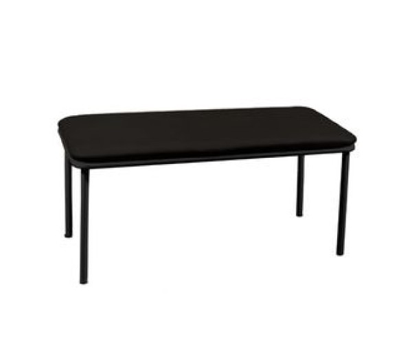 Банкетка 3х местная, мягкая (1120x380x420) кожзам черн., м/к черн., М264