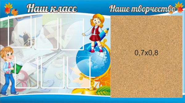 Стенд "Наш класс", 6 карманов А4, р азмеры: 1,8х1