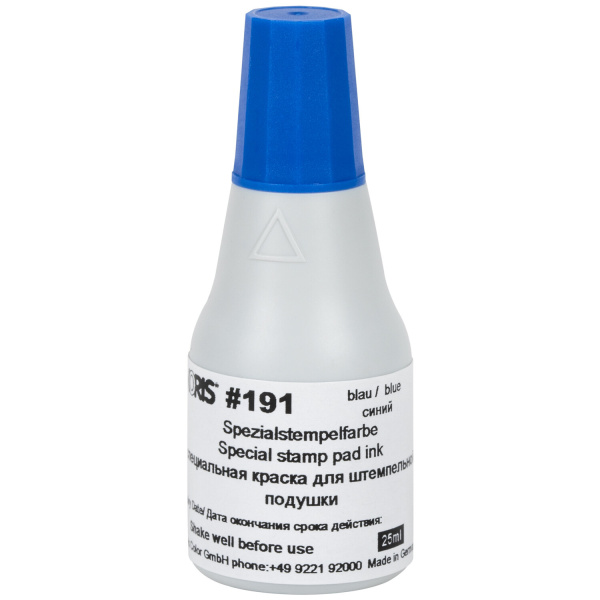 Краска штемпельная NORIS синяя 25мл,(универс. для глянц. бумаги, металла, пластмасс и т.д.),191Ас