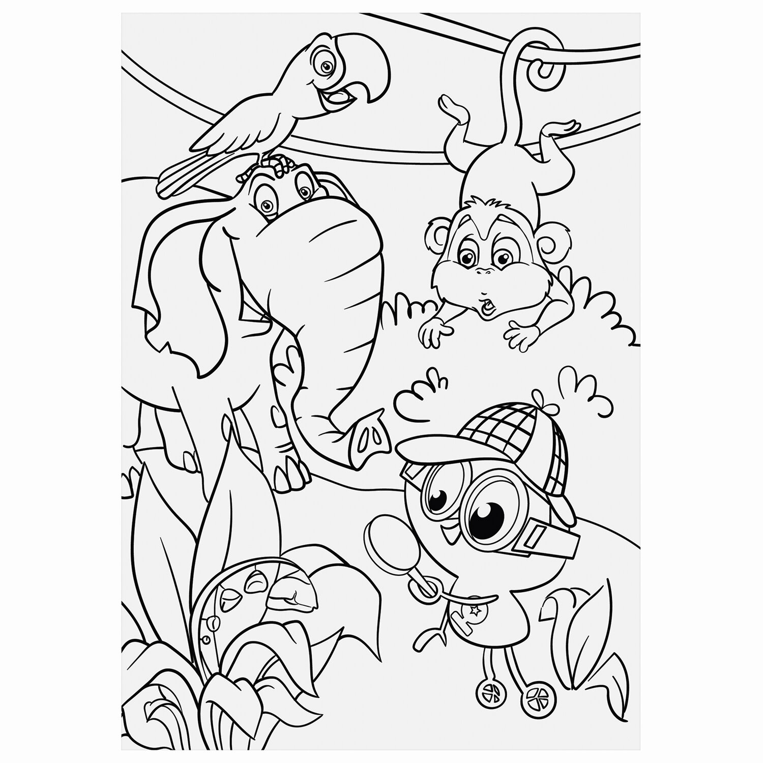 Карандаши цветные ЮНЛАНДИЯ "ЮНЛАНДИК-ДЕТЕКТИВ", 6 цветов, трехгранные, с раскраской, 181679