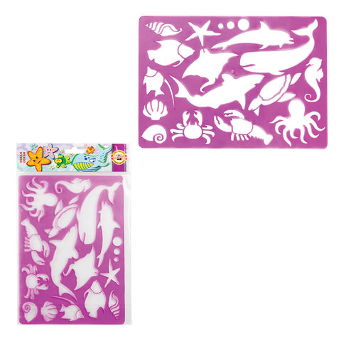 Трафарет KOH-I-NOOR "Ocean" с изобр.обитателей океана, 315x200 мм, упак с европодвесом, 9820003001PS