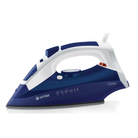 Утюг VITEK VT-1245P, 2400Вт,терморегулятор, керам.поверхн.,автоотключение,паровой удар,белый с синим Утюг VITEK VT-1245P, 2400Вт,терморегулятор, керам.поверхн.,автоотключение,паровой удар,белый с синим
