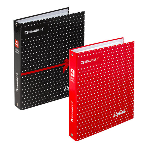 Тетрадь на кольцах А5 (175х215мм) 120л. BRAUBERG "Стиль", твердый картон, клетка